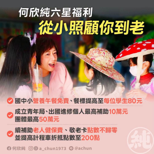 六星福利政見，從小照顧到老