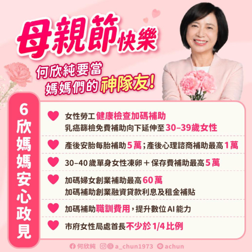 六欣媽媽安心政見
